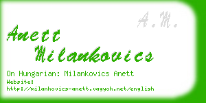 anett milankovics business card